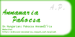 annamaria pahocsa business card